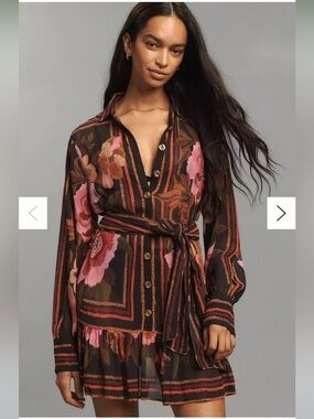 black toucans scarf long sleeve mini dress Jluxlabel Women's Scarf Draped Mini Dress main image 1